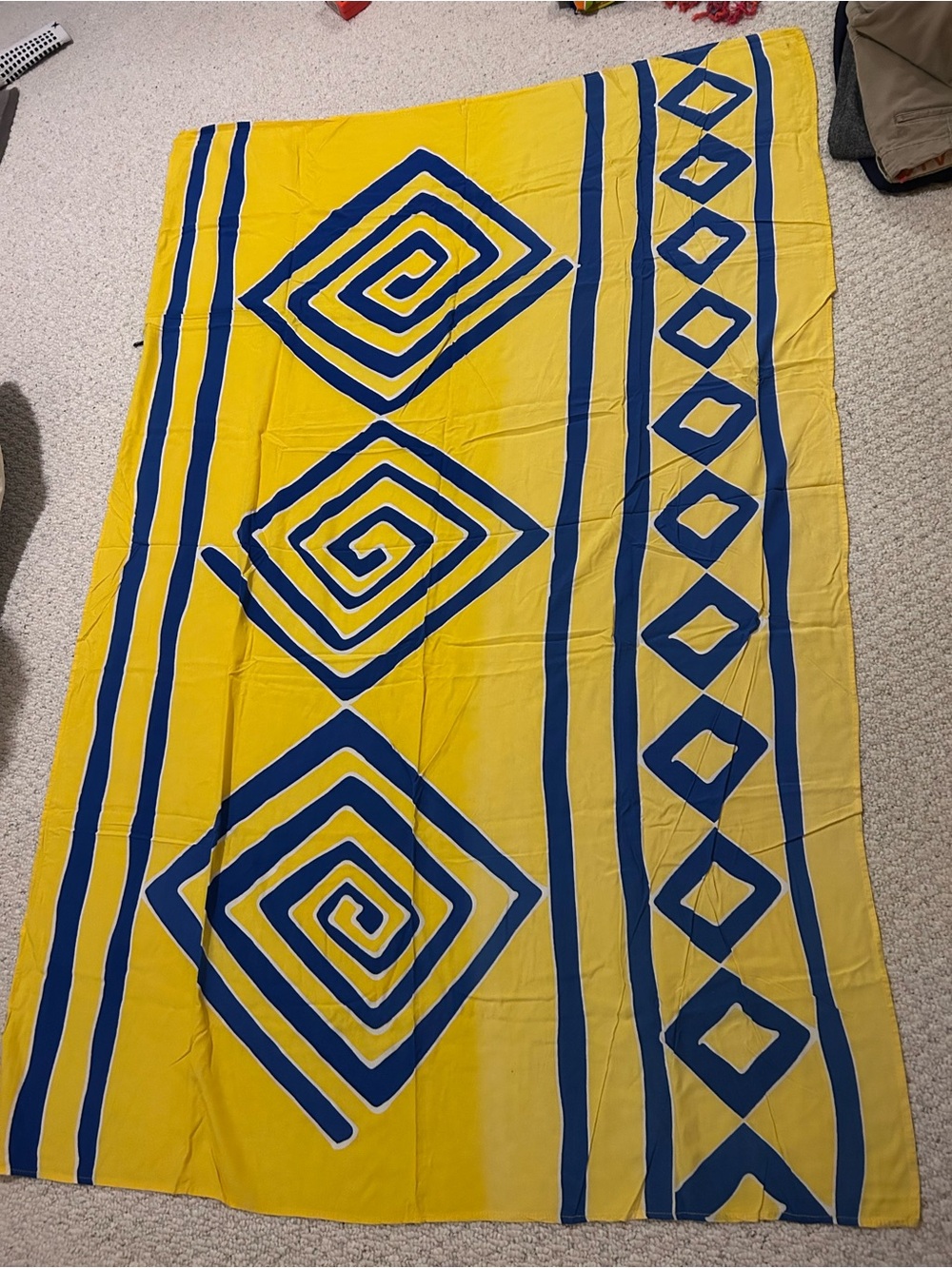 Yellow & Blue Geometric Beach Towel